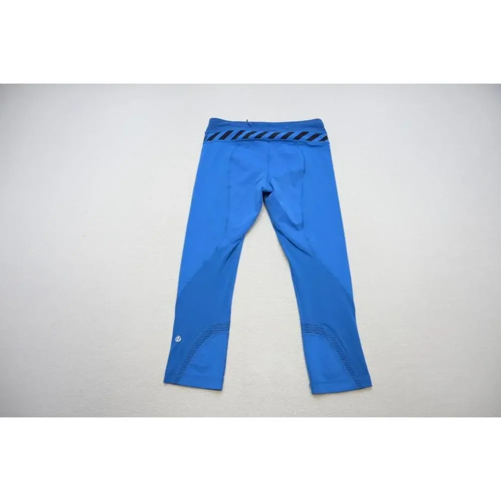 Lululemon Leggings Blue Athletic Performance Yoga Sweat Pants‎ Womens Size 6